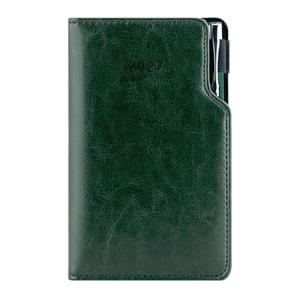 Kalendarz książkowy GEP z długopisem tygodniowy kieszonkowy 2027 polski - zielony