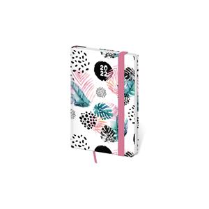 Kalendarz książkowy kieszonkowy tygodniowy 2022 Vario z gumką - Monstera