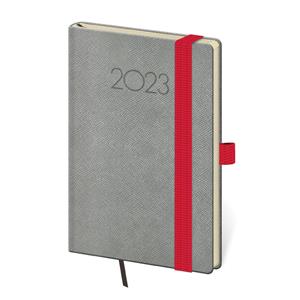 Kalendarz książkowy kieszonkowy tygodniowy 2023 New Praga ciemnoszary