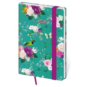 Kalendarz książkowy kieszonkowy tygodniowy 2026 Vario - Romance z gumką