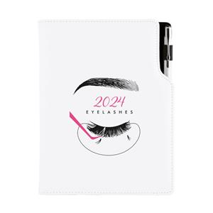 Kalendarz książkowy KOSMETYCZNY Eyelashes - DESIGN dzienny A5 2024 polski