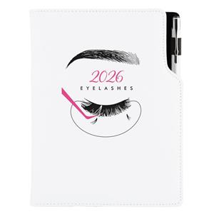Kalendarz książkowy KOSMETYCZNY Eyelashes - DESIGN tygodniowy z notesem A5 2026
