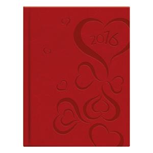 Kalendarz książkowy Love 2016 tygodniowy - czerwony