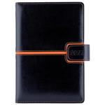 Kalendarz książkowy MAGNETIC dzienny A5 2027 polski - czarny/pomarańczowy