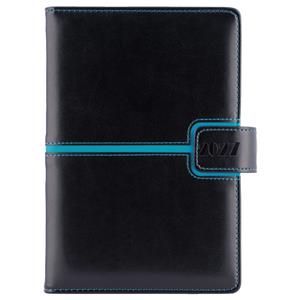 Kalendarz książkowy MAGNETIC dzienny A5 2027 polski - czarny/turkusowy