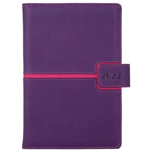 Kalendarz książkowy MAGNETIC dzienny A5 2027 polski - fioletowy/różowy