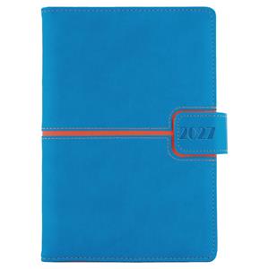 Kalendarz książkowy MAGNETIC dzienny B6 2027 polski - niebieski/pomarańczowy