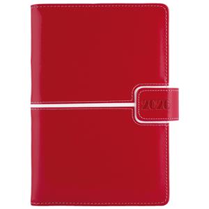 Kalendarz książkowy MAGNETIC tygodniowy A5 2026 słowacki?? - czerwony/biały
