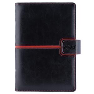 Kalendarz książkowy MAGNETIC tygodniowy A5 2027 polski - czarny/czerwony