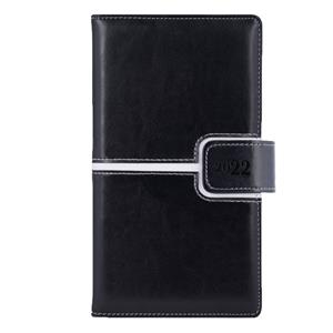 Kalendarz książkowy MAGNETIC tygodniowy kieszonkowy 2022 słowacki?? - czarny/biały