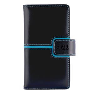 Kalendarz książkowy MAGNETIC tygodniowy kieszonkowy 2022 słowacki?? - czarny/turkusowy