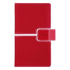 Kalendarz książkowy MAGNETIC tygodniowy kieszonkowy 2022 słowacki?? - czerwony/biały