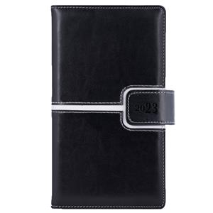 Kalendarz książkowy MAGNETIC tygodniowy kieszonkowy 2023 czeski - czarny/biały