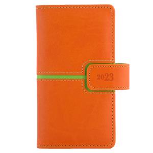 Kalendarz książkowy MAGNETIC tygodniowy kieszonkowy 2023 czeski - pomarańczowy/zielony