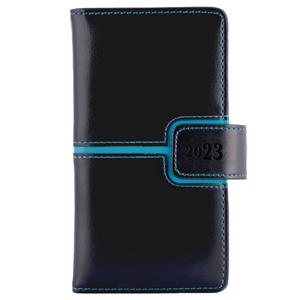 Kalendarz książkowy MAGNETIC tygodniowy kieszonkowy 2023 słowacki?? - czarny/turkusowy