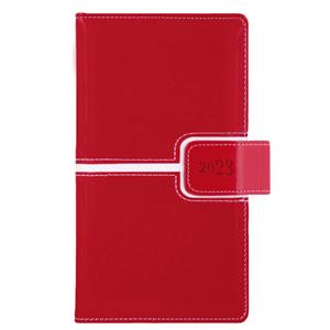 Kalendarz książkowy MAGNETIC tygodniowy kieszonkowy 2023 słowacki?? - czerwony/biały