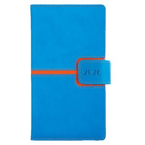 Kalendarz książkowy MAGNETIC tygodniowy kieszonkowy 2026 czeski - niebieski/pomarańczowy