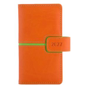 Kalendarz książkowy MAGNETIC tygodniowy kieszonkowy 2027 polski - pomarańczowy/zielony