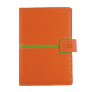 Kalendarz książkowy MAGNETIC tygodniowy z notesem A5 2022 polski - pomarańczowy/zielony