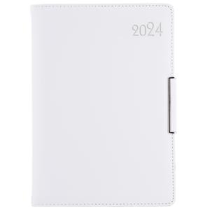Kalendarz książkowy METALIC dzienny B6 2024 CZ/SK - biały