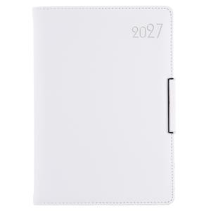 Kalendarz książkowy METALIC dzienny B6 2027 polski - biały