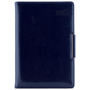 Kalendarz książkowy METALIC tygodniowy A5 2026 słowacki?? - granatowy