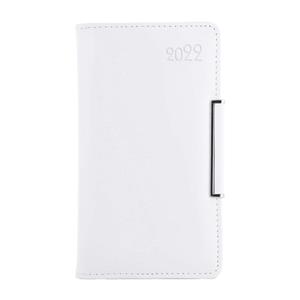 Kalendarz książkowy METALIC tygodniowy kieszonkowy 2022 słowacki?? - biały