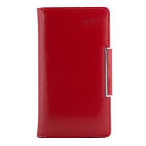 Kalendarz książkowy METALIC tygodniowy kieszonkowy 2023 czeski - czerwony