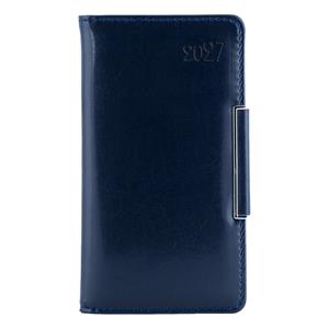 Kalendarz książkowy METALIC tygodniowy kieszonkowy 2027 polski - granatowy