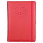 Kalendarz książkowy POLY dzienny A5 2027 polski - czerwony