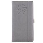 Kalendarz książkowy POLY tygodniowy kieszonkowy 2027 polski - szary