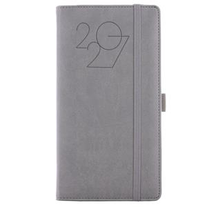 Kalendarz książkowy POLY tygodniowy kieszonkowy 2027 słowacki - szary