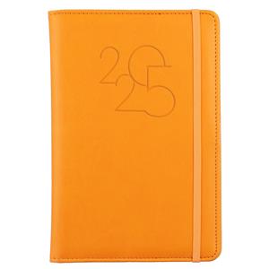 Kalendarz książkowy POLY tygodniowy z notesem A5 2025 CZ/SK - pomarańczowy