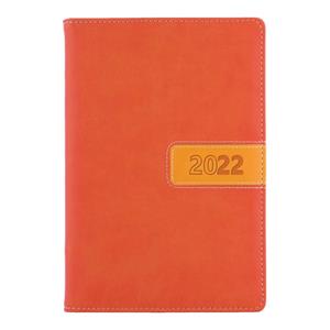 Kalendarz książkowy RIGA tygodniowy A5 2022 polski - pomarańczowy