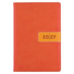 Kalendarz książkowy RIGA tygodniowy A5 2027 polski - pomarańczowy