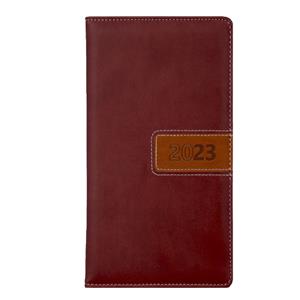 Kalendarz książkowy RIGA tygodniowy kieszonkowy 2023 słowacki?? - brązowy