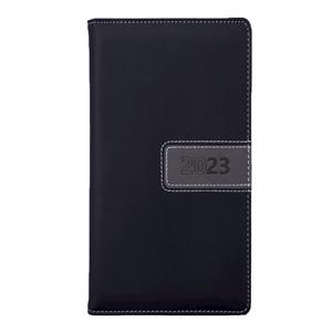 Kalendarz książkowy RIGA tygodniowy kieszonkowy 2023 słowacki?? - czarny/szary