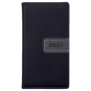 Kalendarz książkowy RIGA tygodniowy kieszonkowy 2027 polski - czarny/szary