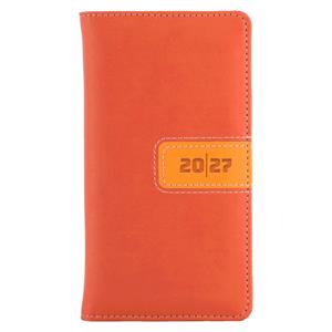 Kalendarz książkowy RIGA tygodniowy kieszonkowy 2027 polski - pomarańczowy