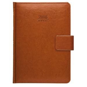Kalendarz książkowy słowacki Kastor z pętelką na długopis 2016 tygodniowy A5 - brązowy