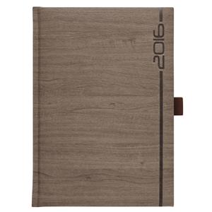 Kalendarz książkowy słowacki Wood 2016 tygodniowy A5 - brązowy