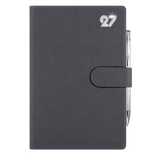 Kalendarz książkowy SPLIT CRYSTAL dzienny A5 2027 polski - szary