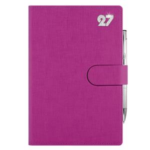 Kalendarz książkowy SPLIT CRYSTAL tygodniowy A5 2027 polski - fuksjowy