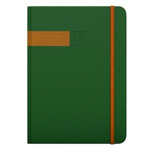 Kalendarz książkowy Twill dzienny B6 2016 - srebrny-niebieski