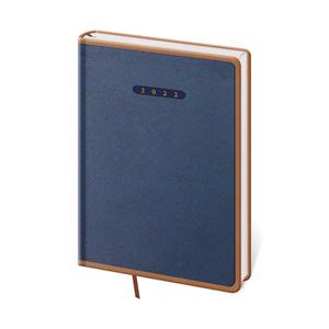 Kalendarz książkowy tygodniowy A5 2022 Elegant - niebieski/brązowy