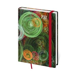 Kalendarz książkowy tygodniowy A5 2022 Vario z gumką - Green