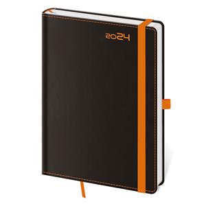 Kalendarz książkowy tygodniowy A5 2024 Black Orange