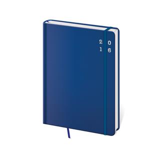 Kalendarz książkowy tygodniowy A5 Cool 2016 z gumką - niebieski