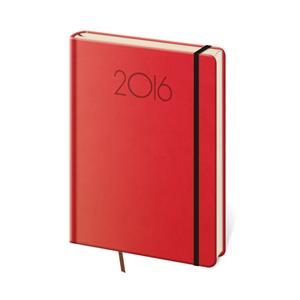 Kalendarz książkowy tygodniowy A5 New Praga 2016 - czerwony