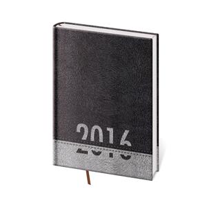 Kalendarz książkowy tygodniowy A5 Pony 2016 - czarny-szary